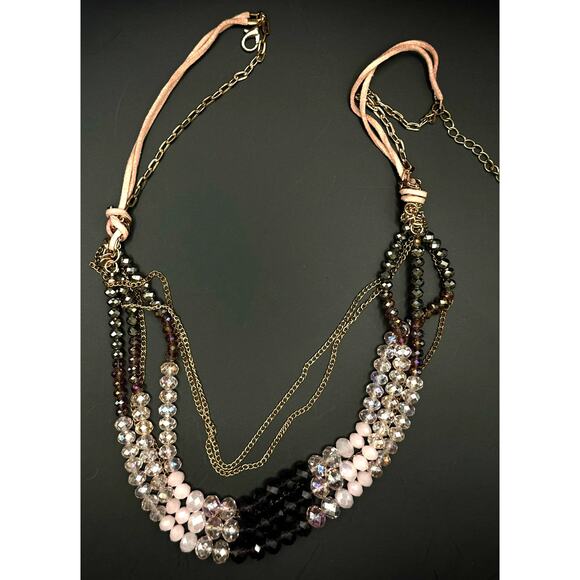 Ali Khan New York Pink, Purple and Grey Crystal Beaded Necklace - Picture 10 of 10